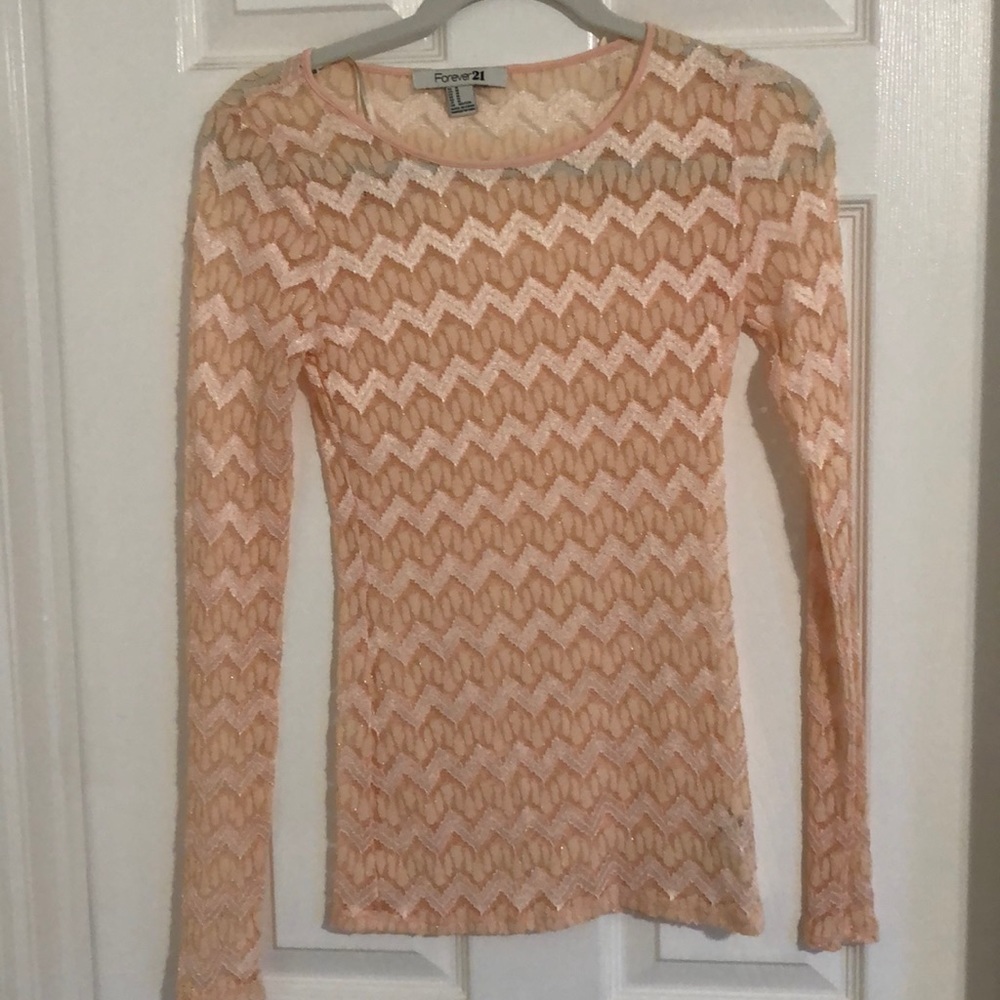 Forever 21 Light Pink Sheer Shirt